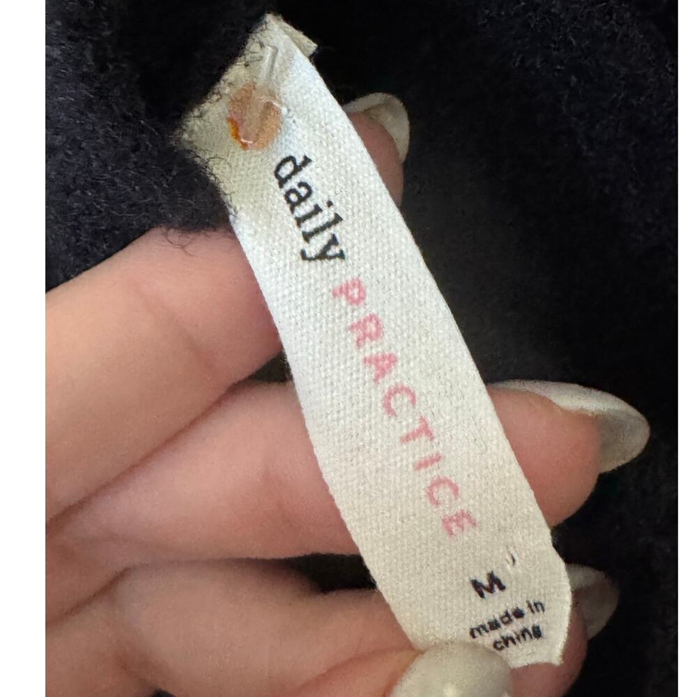 Daily Practice by Anthropologie Fuzzy Knit Mini Sweater Dress Black Size Medium - Picture 6 of 10